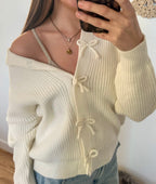 Ivory Bow Cardigan