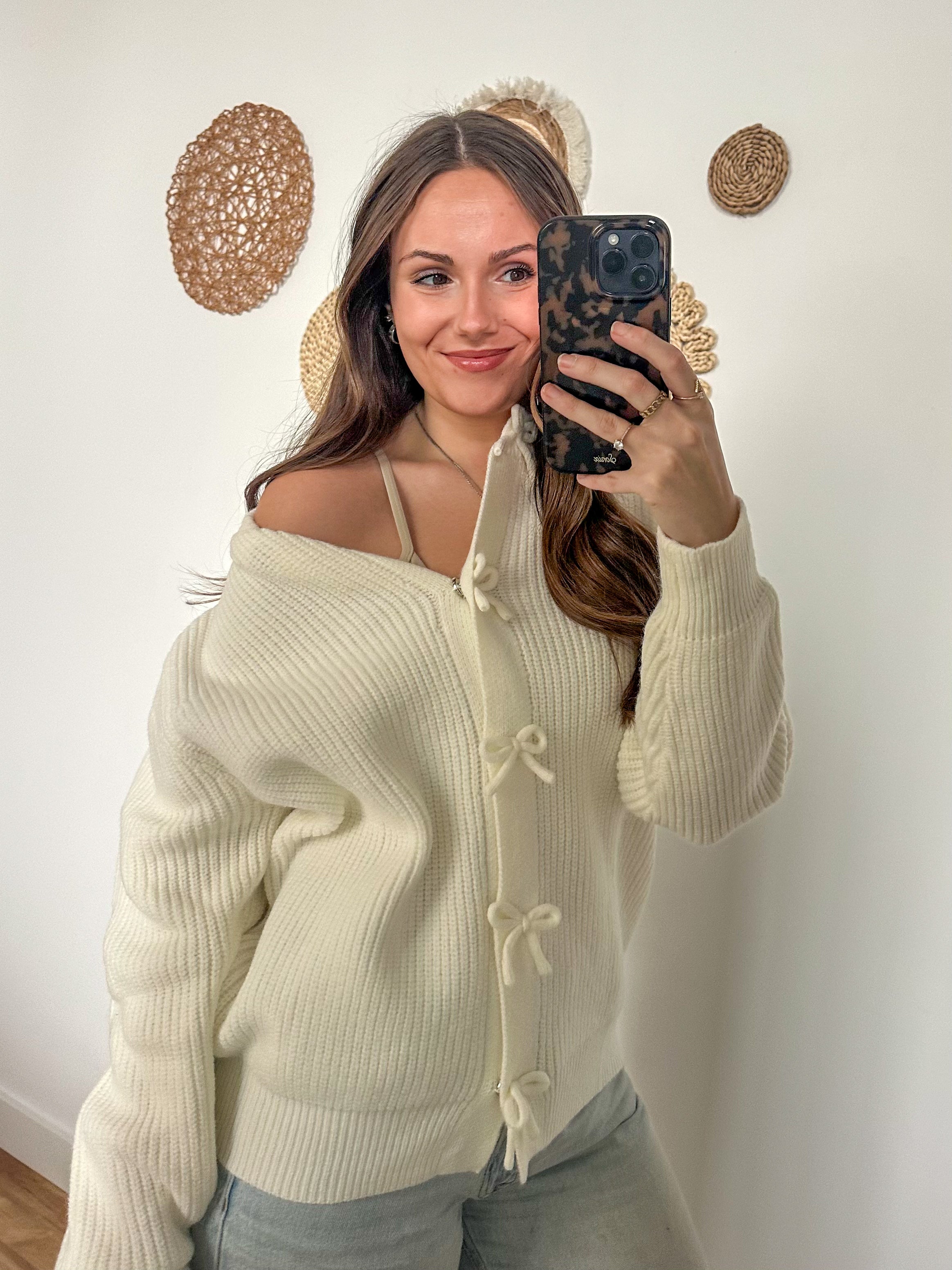 Ivory Bow Cardigan