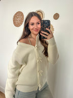 Ivory Bow Cardigan